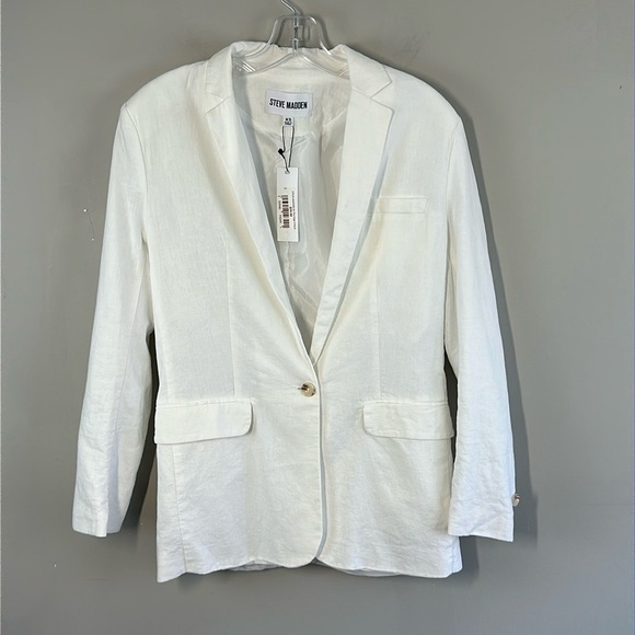 NWT Steve Madden On The Edge White Linen Blazer Size XS - Picture 3 of 16
